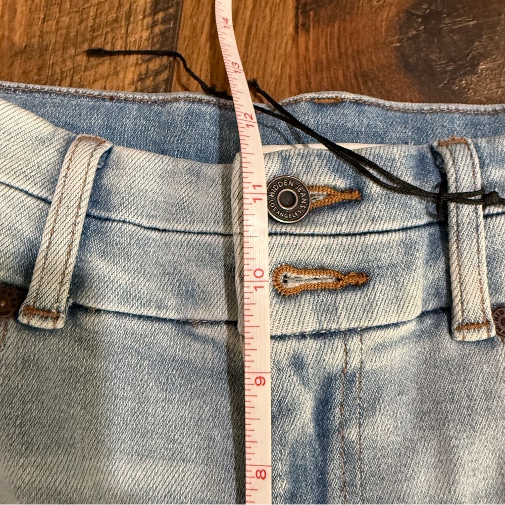 Hidden Jeans Light Wash High Rise Wide Leg Raw Hem Jeans 25 - Picture 6 of 10